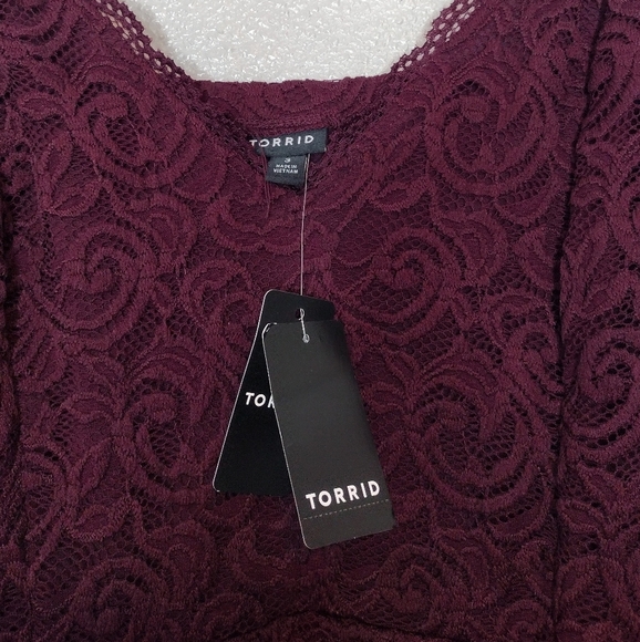 NWT Torrid Burgundy Lace Sleeveless Midi Sundress Sz 3 - Picture 9 of 16
